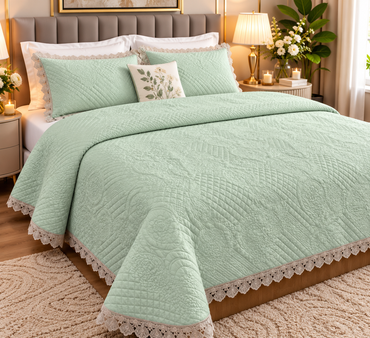 Morris Quilted Bedcover