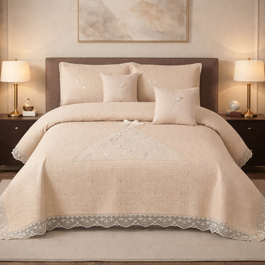Modern Luxe Embroidered Bedcover