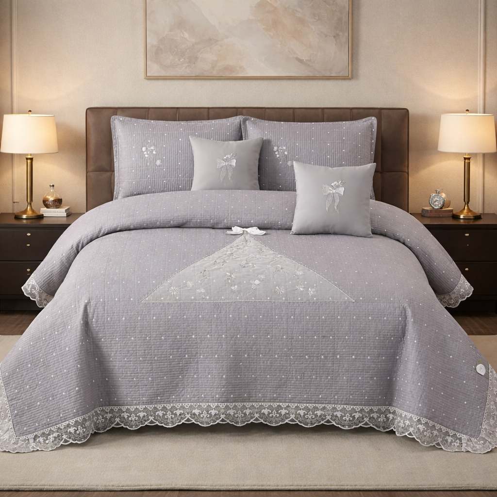 Modern Luxe Embroidered Bedcover