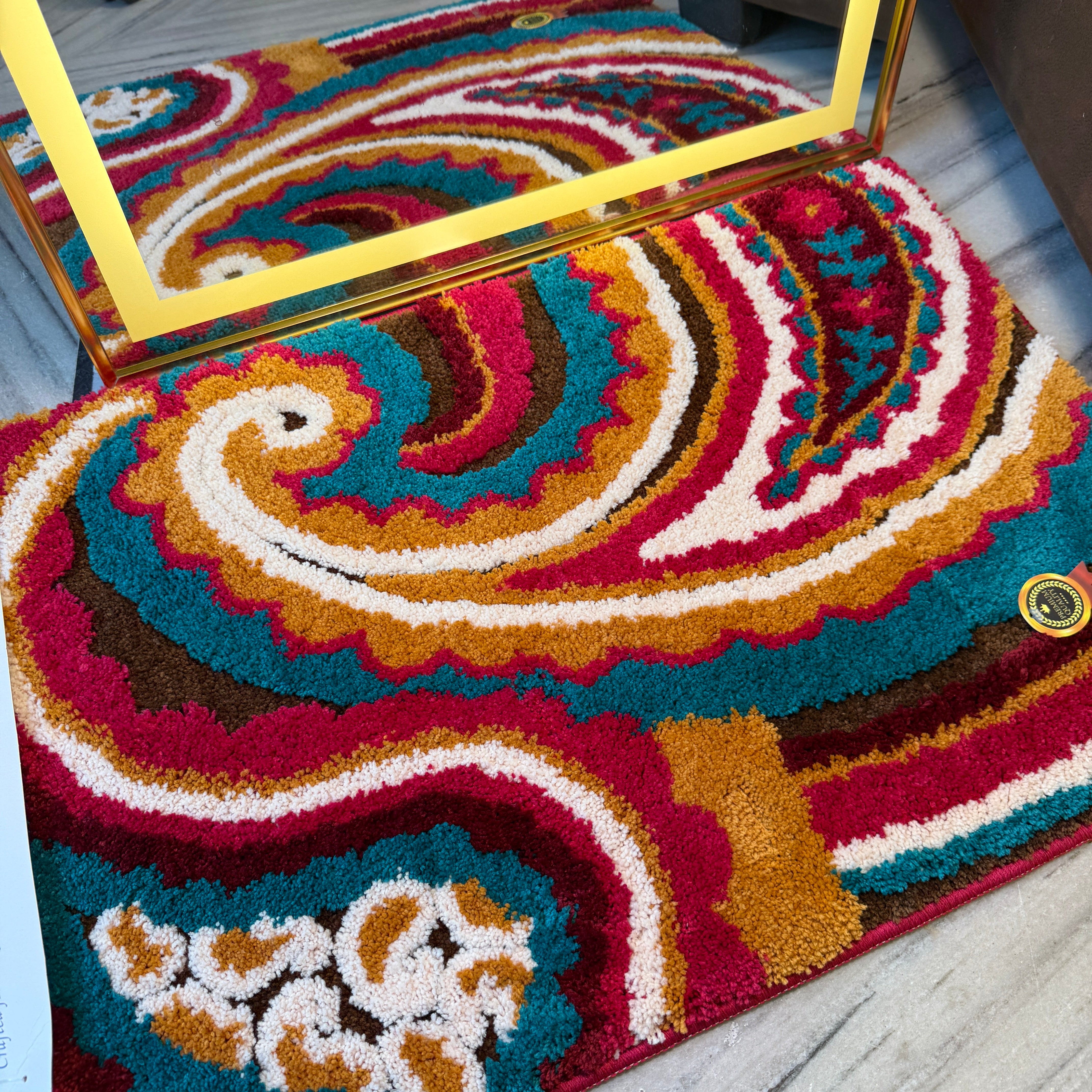 Vintage Colourful Floral Door Mat - Embossed Handmade Collection