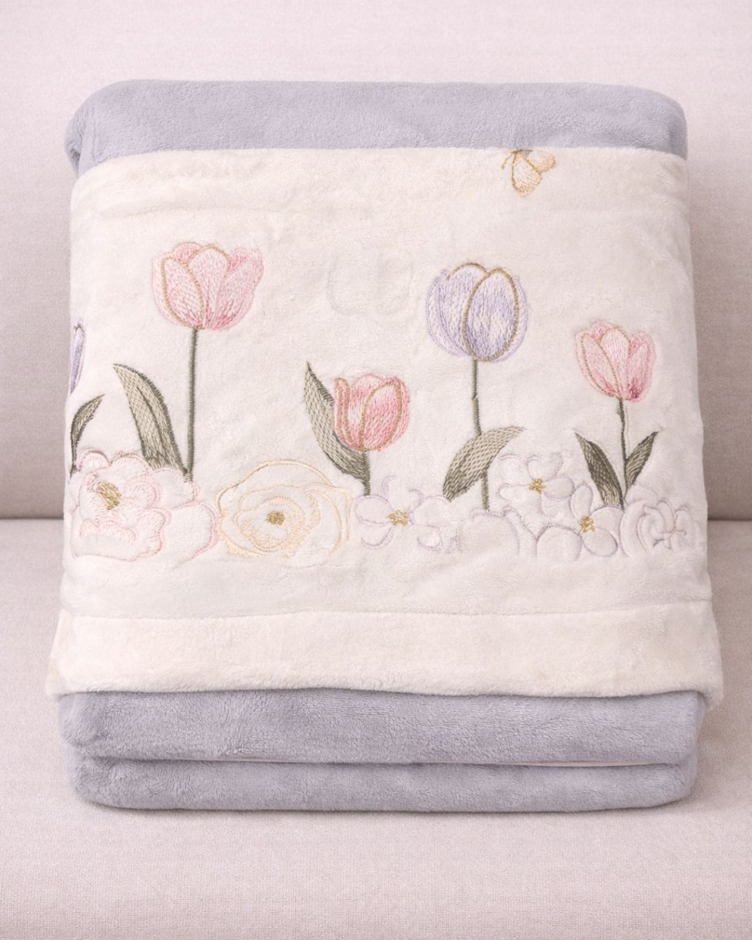 Premium Embroidery Winter Warm Furry Bedsheet