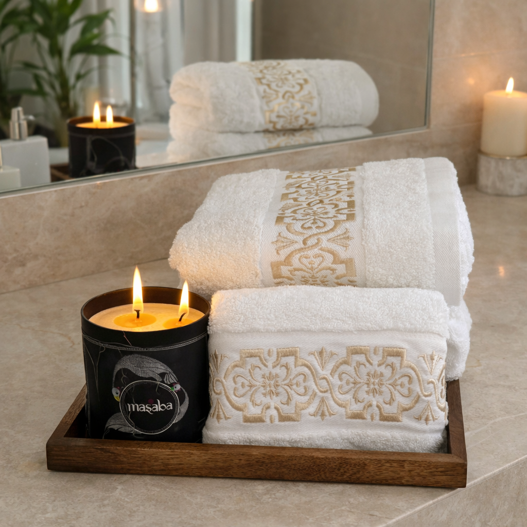 Embroidery Terry Towels - 4 Pc Set