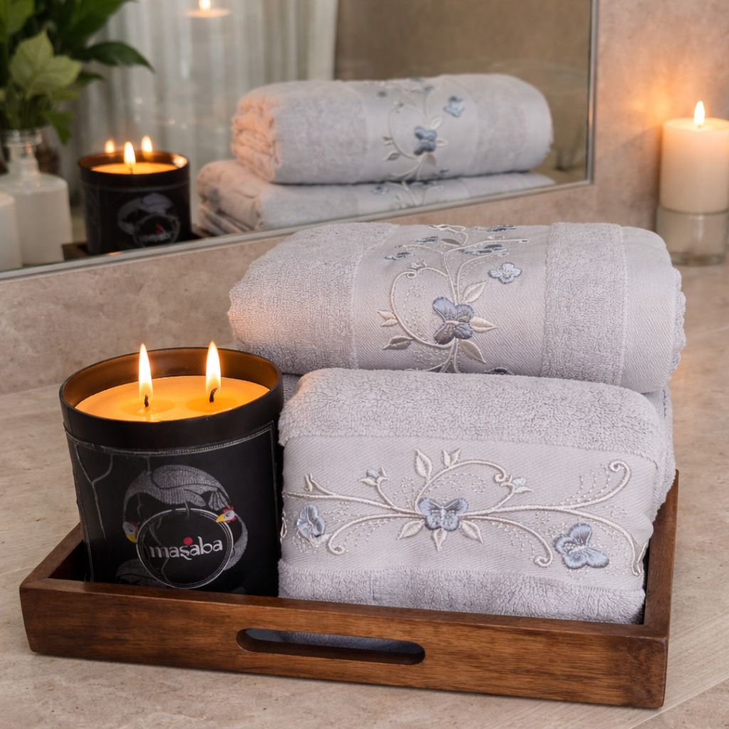 Embroidery Terry Towels - 4 Pc Set
