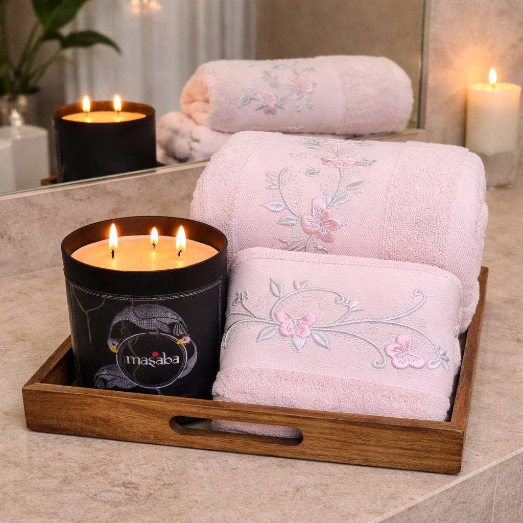 Embroidery Terry Towels - 4 Pc Set