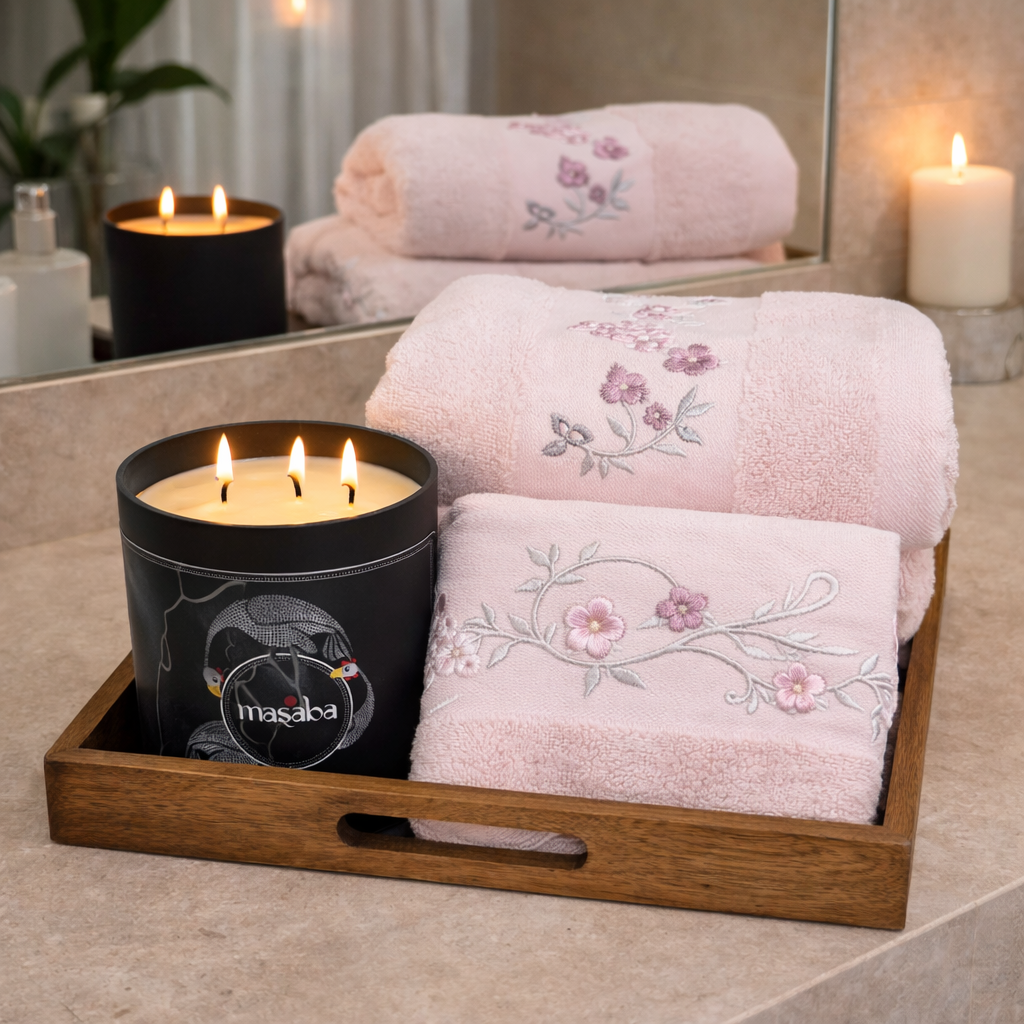 Embroidery Terry Towels - 4 Pc Set