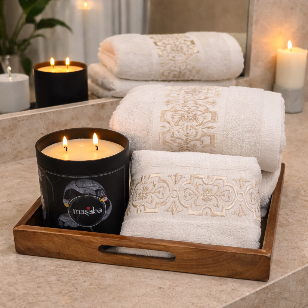 Embroidery Terry Towels - 4 Pc Set