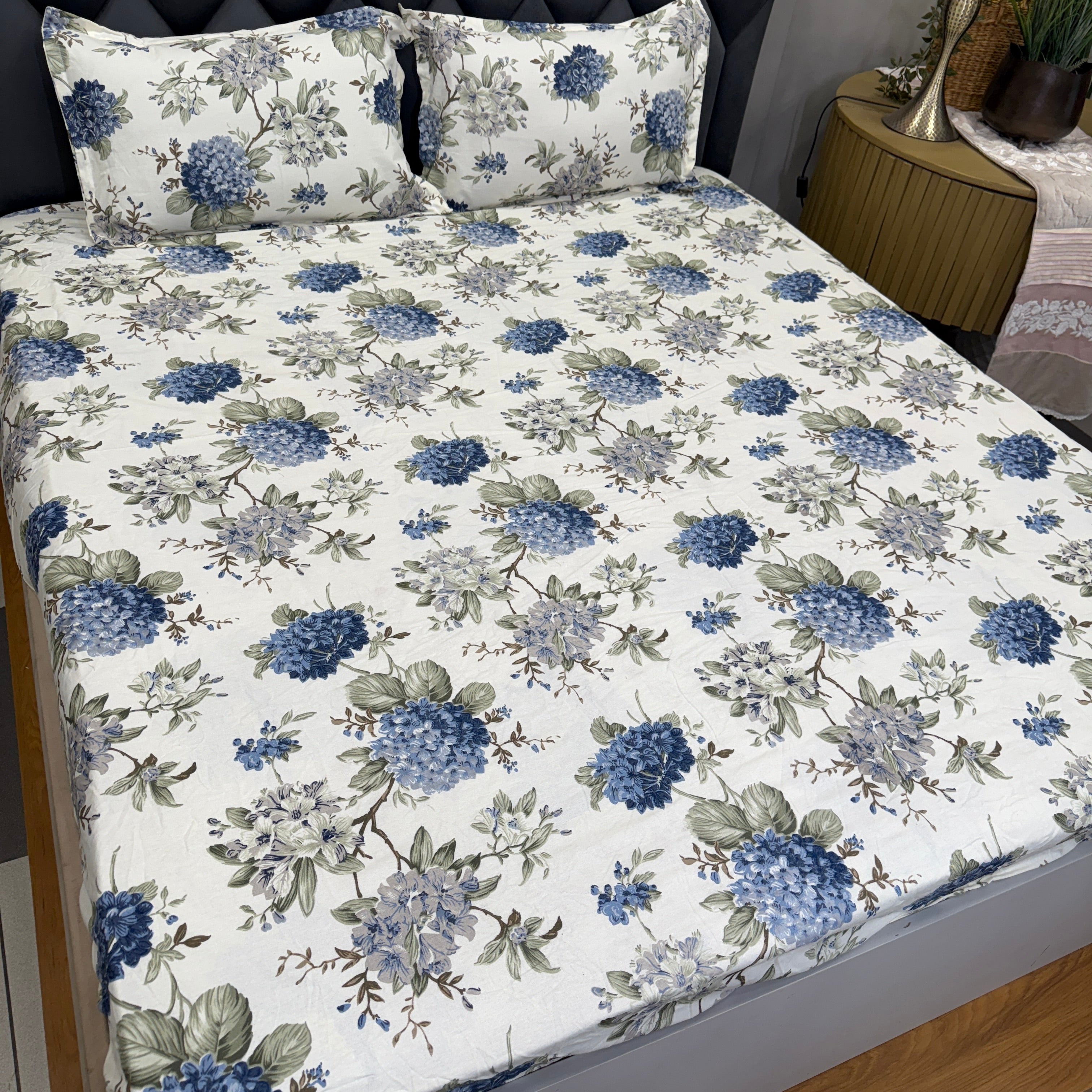 Victorian Print Floral Elastic Fitted Bedsheet
