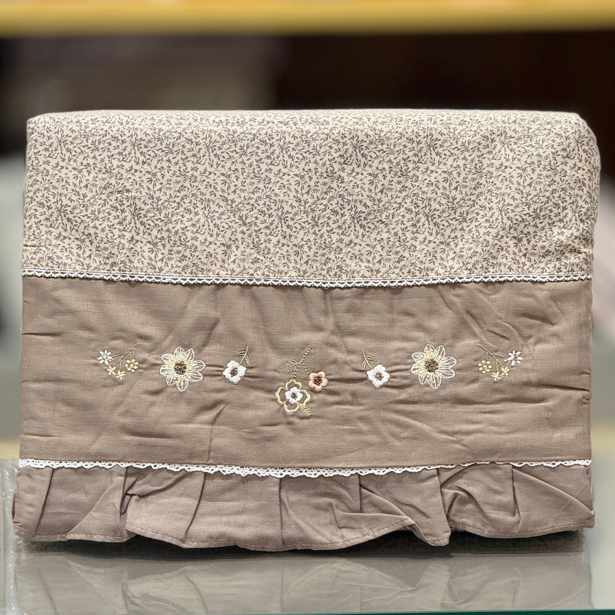 English Country Cottage Style Frill Linen Cotton Bedsheet Set