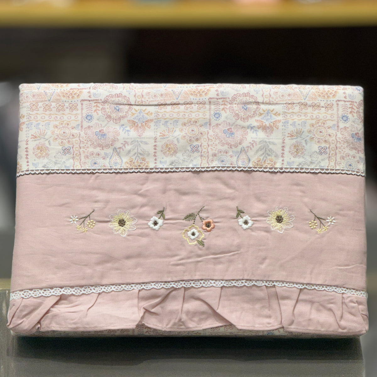 English Country Cottage Style Frill Linen Cotton Bedsheet Set