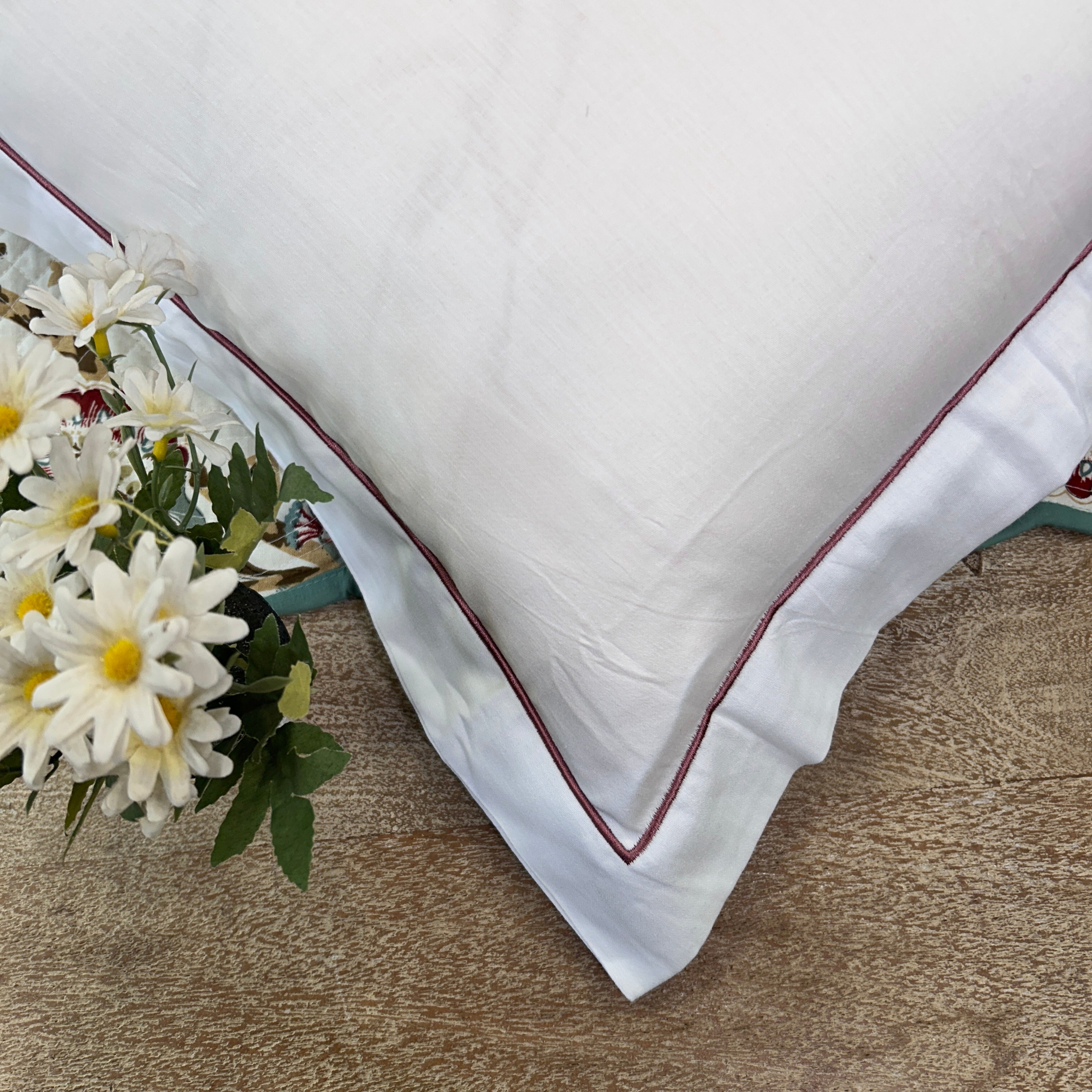 300 Thread Count Embroidered Pillow Covers