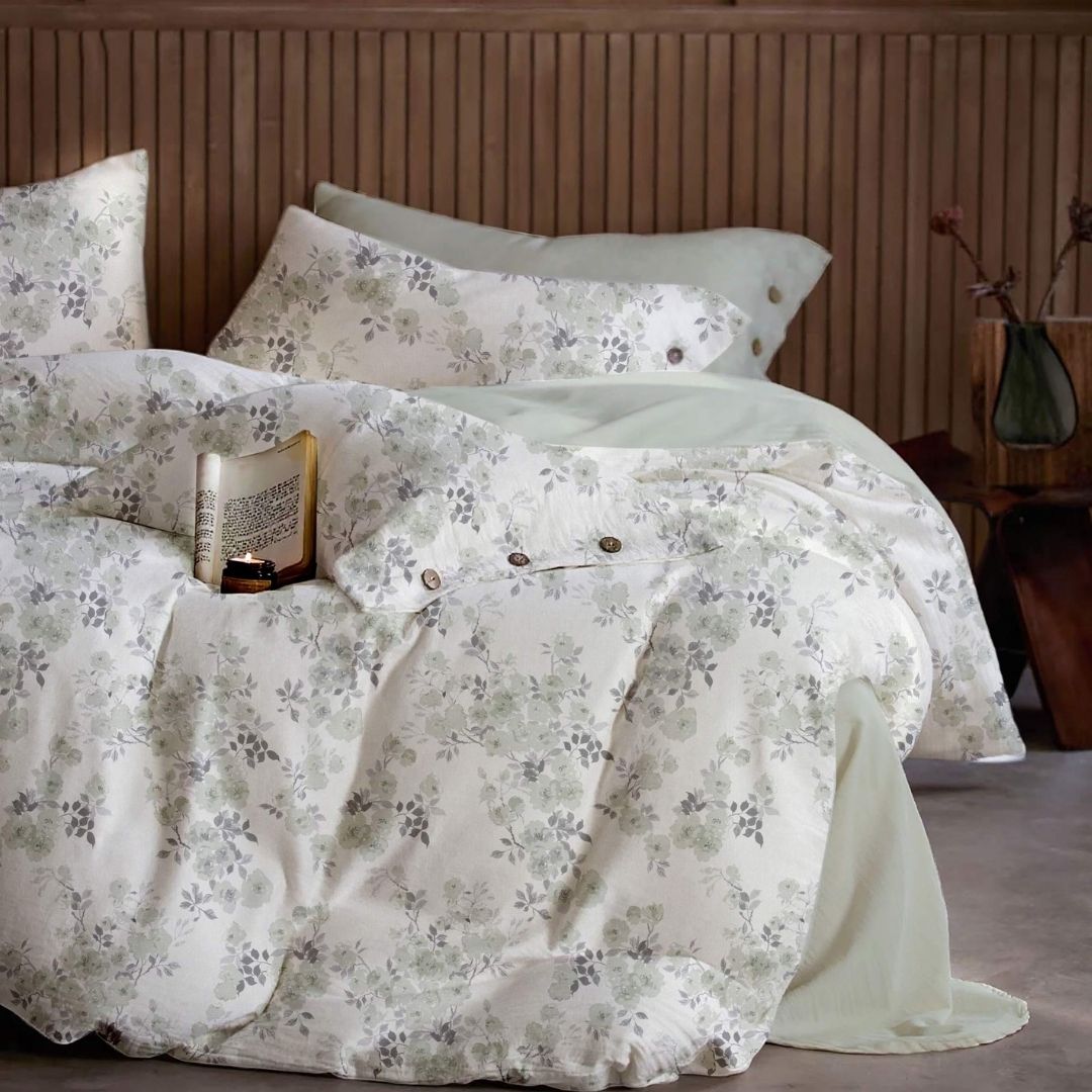 French Toile Inspired King Size Bedsheet – Earthy Neutral Collection