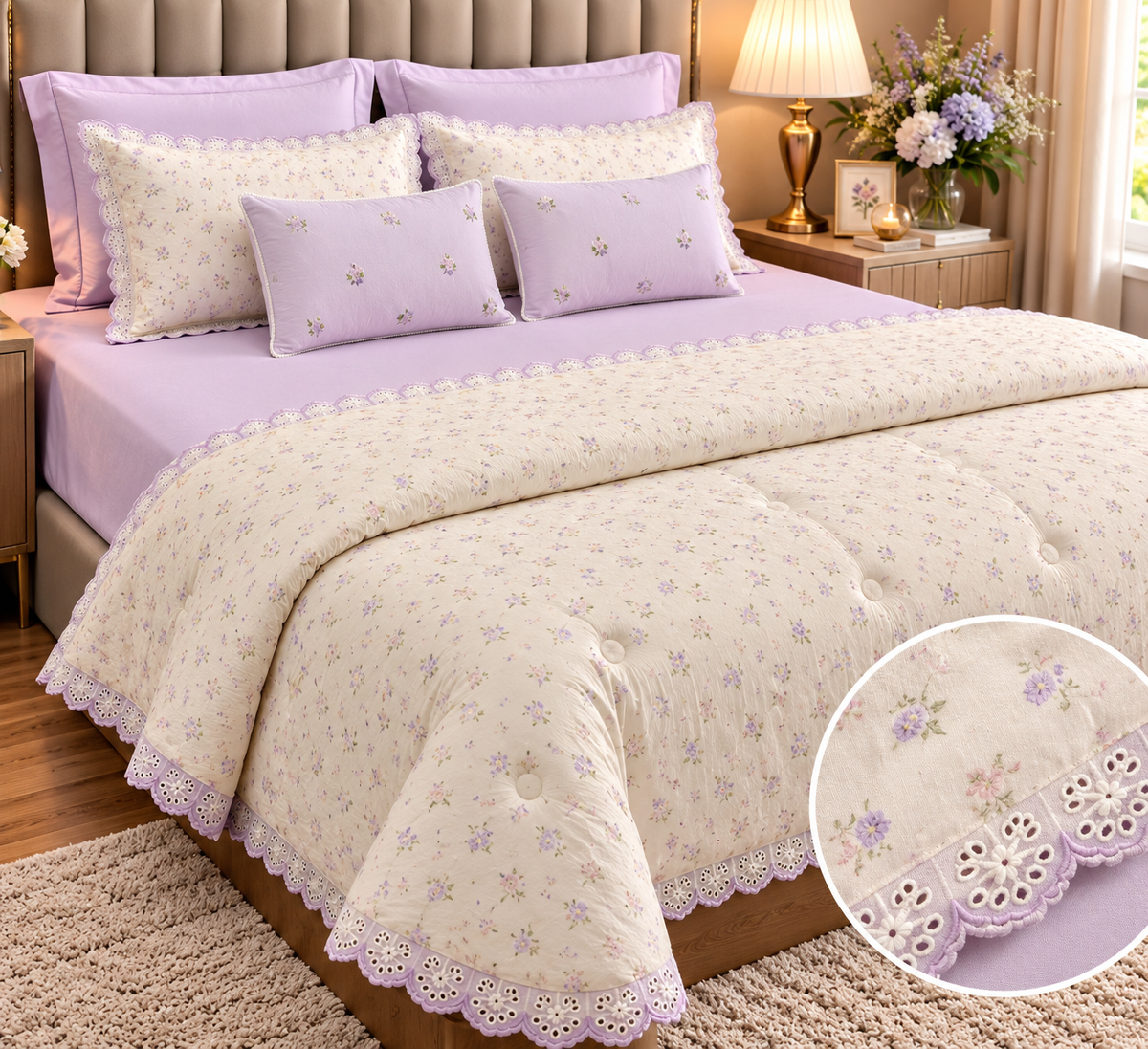 Pure Linen Crush 6 PCS Comforter Set