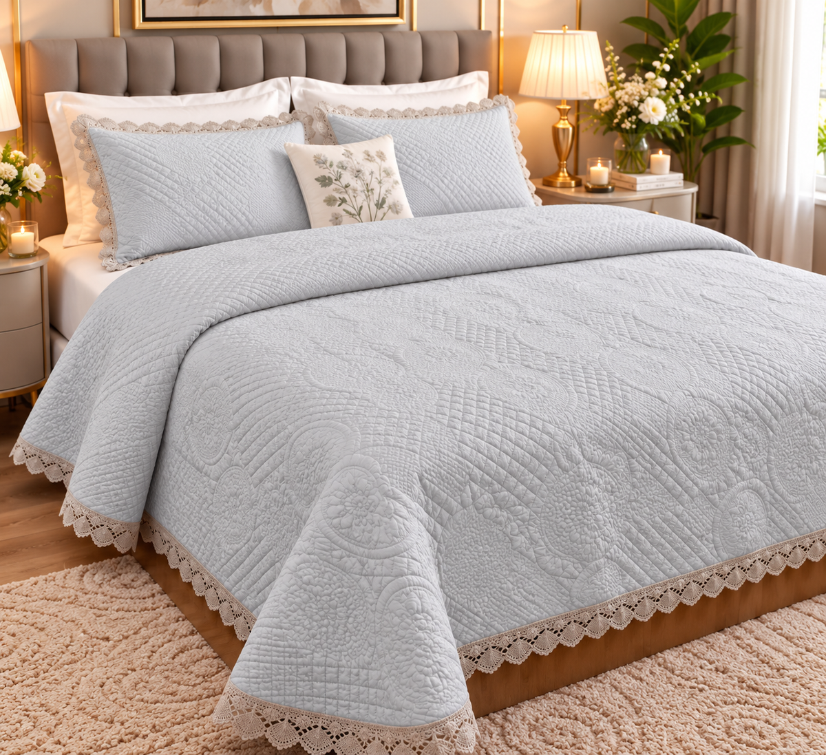 Morris Quilted Bedcover