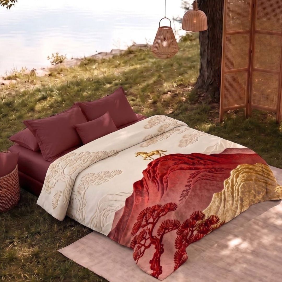 Nature-Inspired Muslin Single Bed Dohar