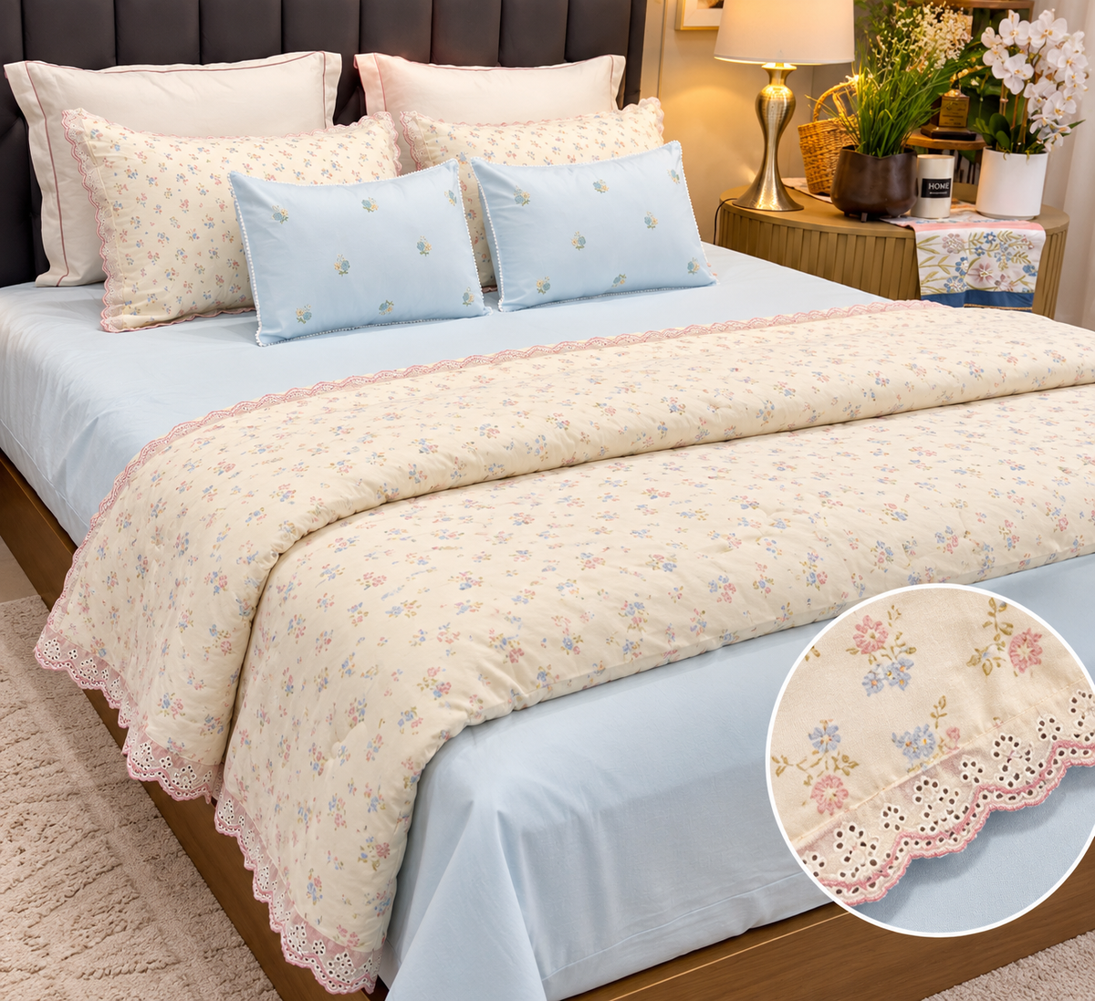 Pure Linen Crush 6 PCS Comforter Set