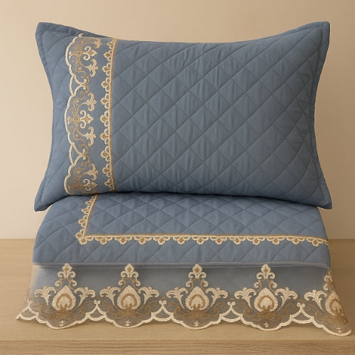 Luxury Embroidered Bedcover Set – King Size with Pillow Covers