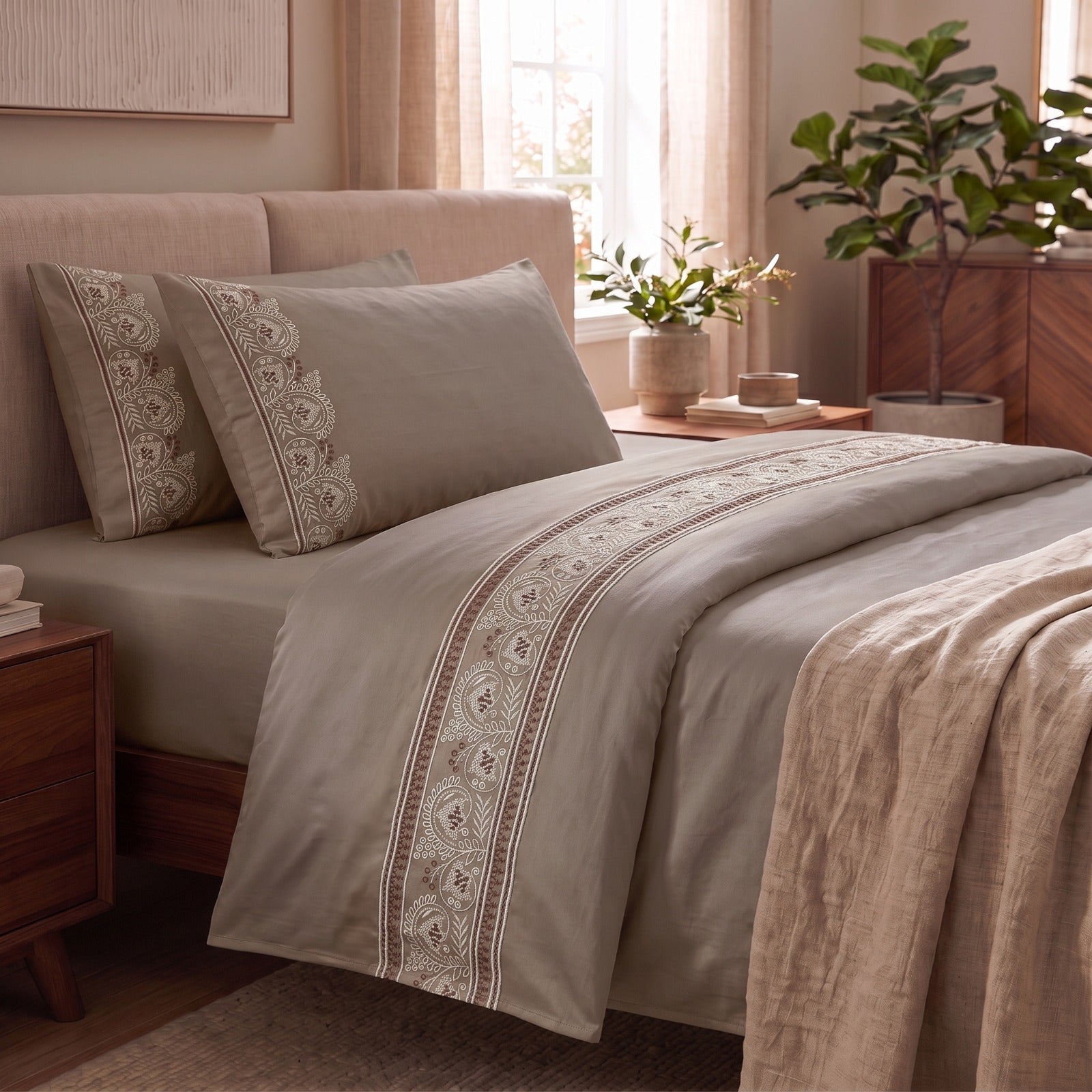 400 TC Pure Cotton Embroidery Bedsheets