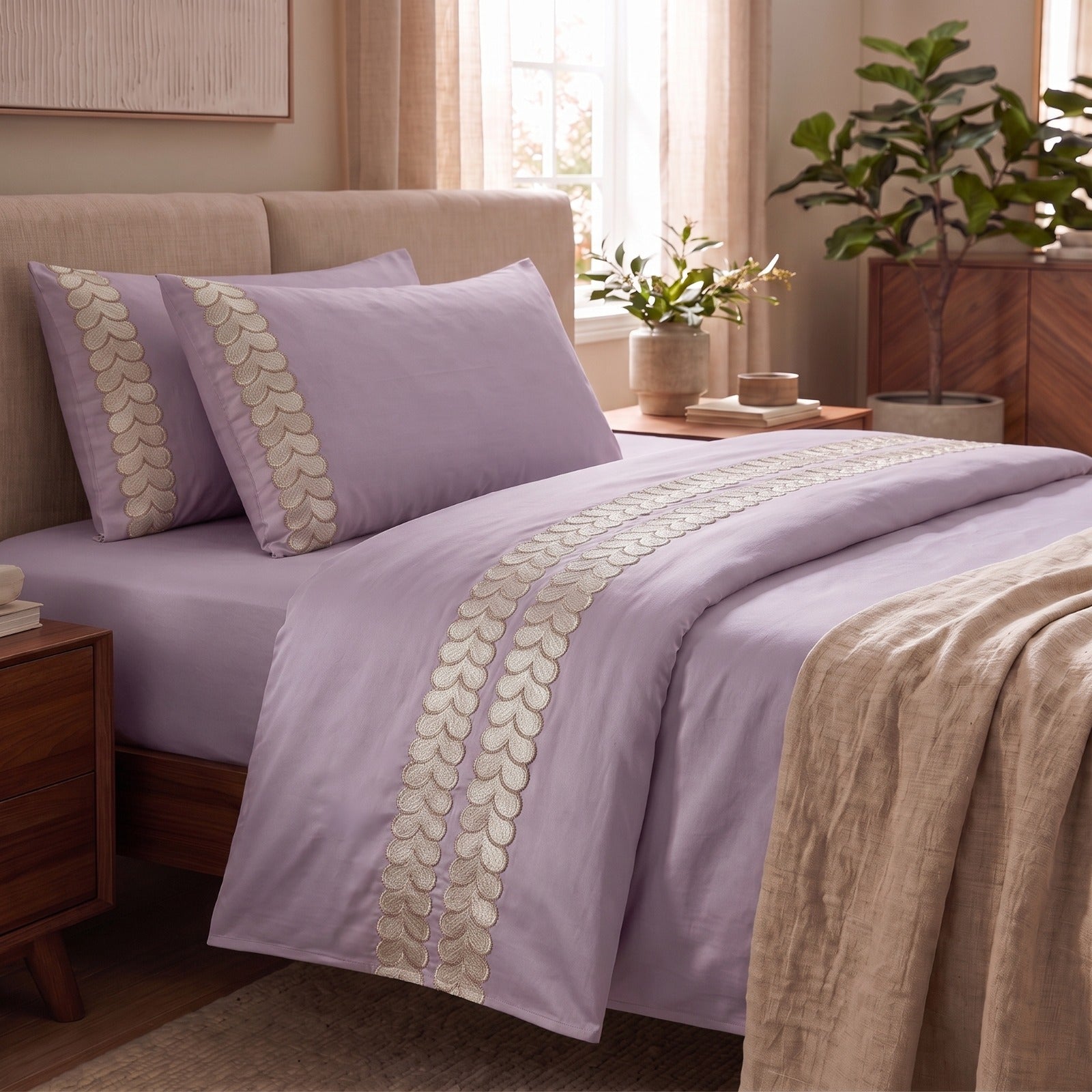 400 TC Pure Cotton Embroidery Bedsheets