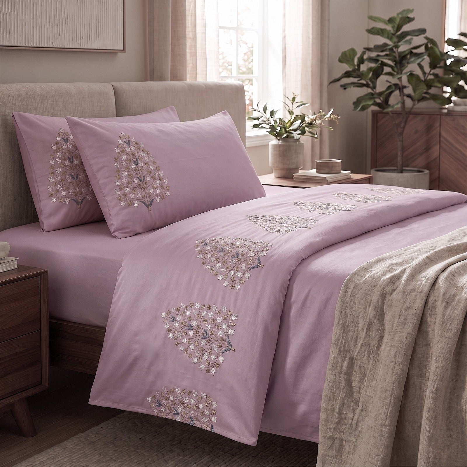 400 TC Pure Cotton Embroidery Bedsheets