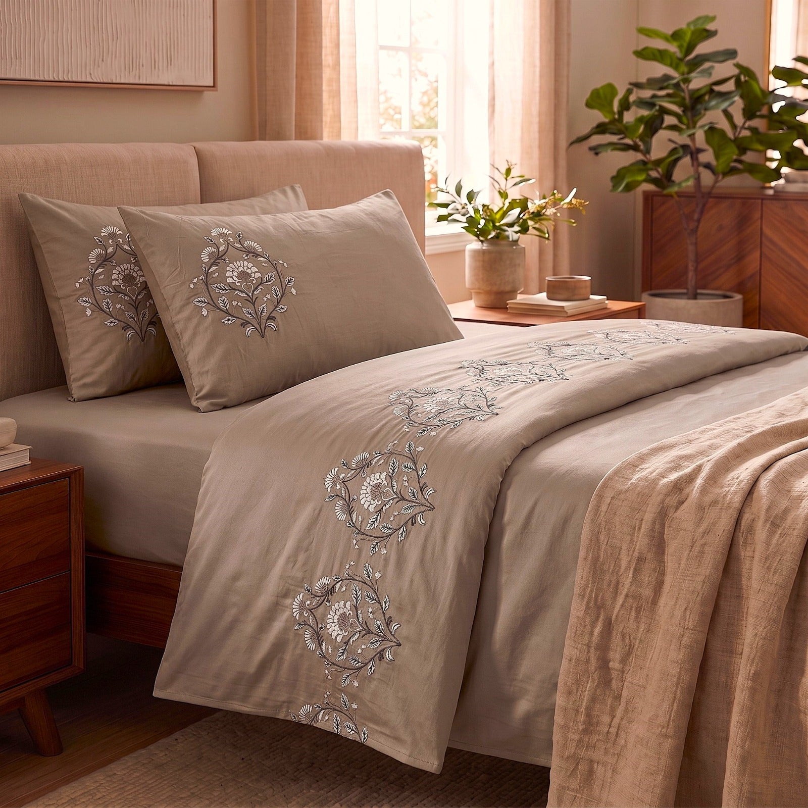 400 TC Pure Cotton Embroidery Bedsheets