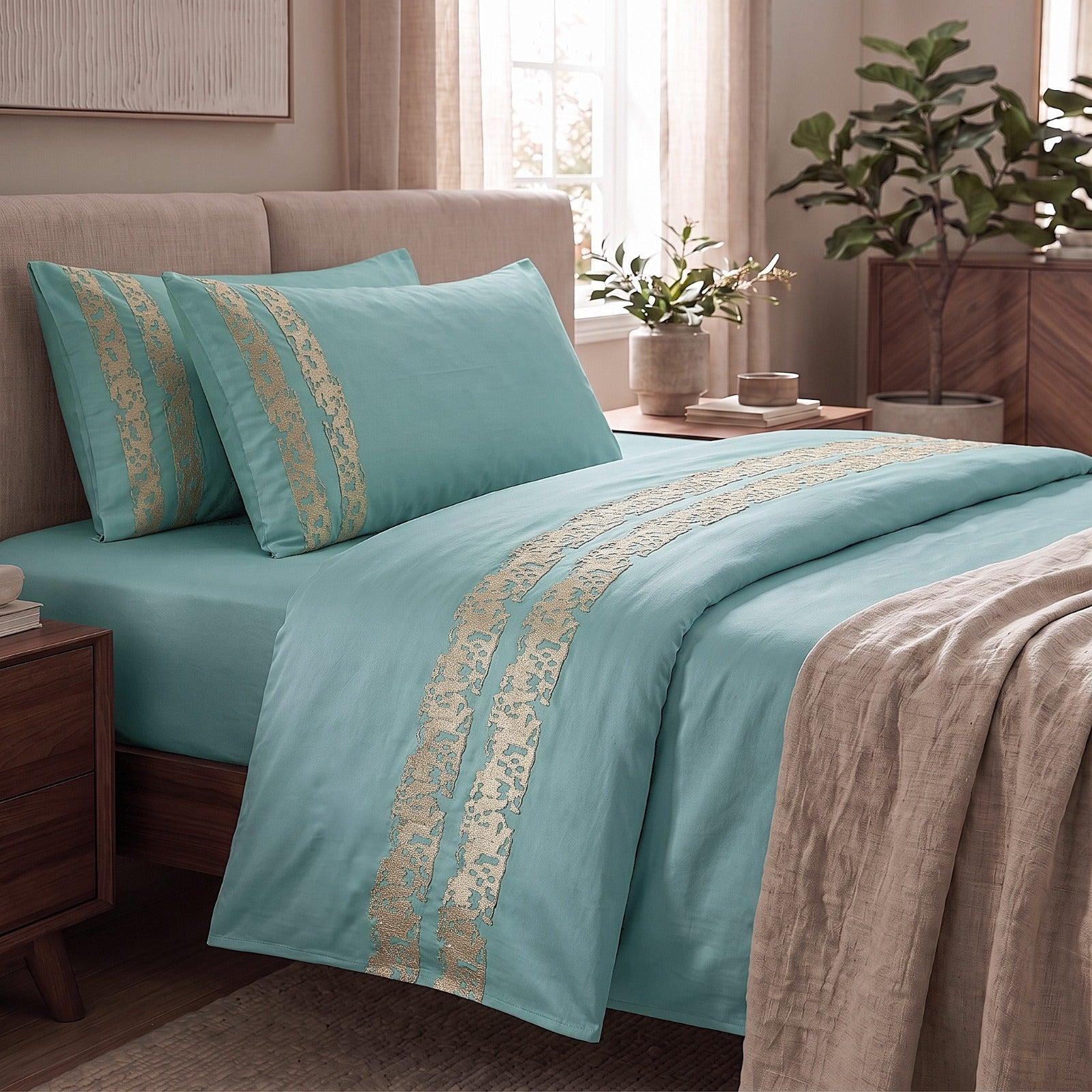 400 TC Pure Cotton Embroidery Bedsheets