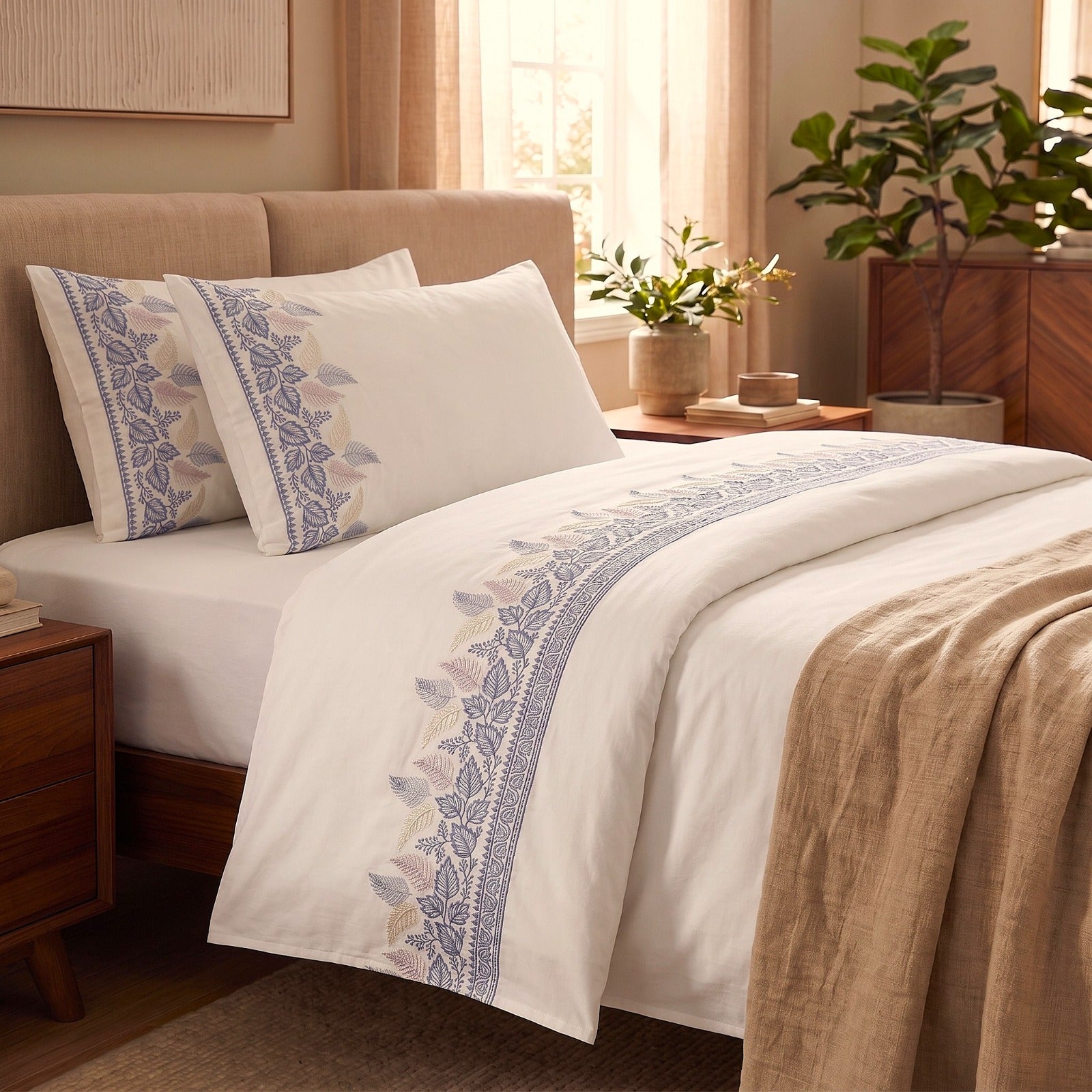 400 TC Pure Cotton Embroidery Bedsheets