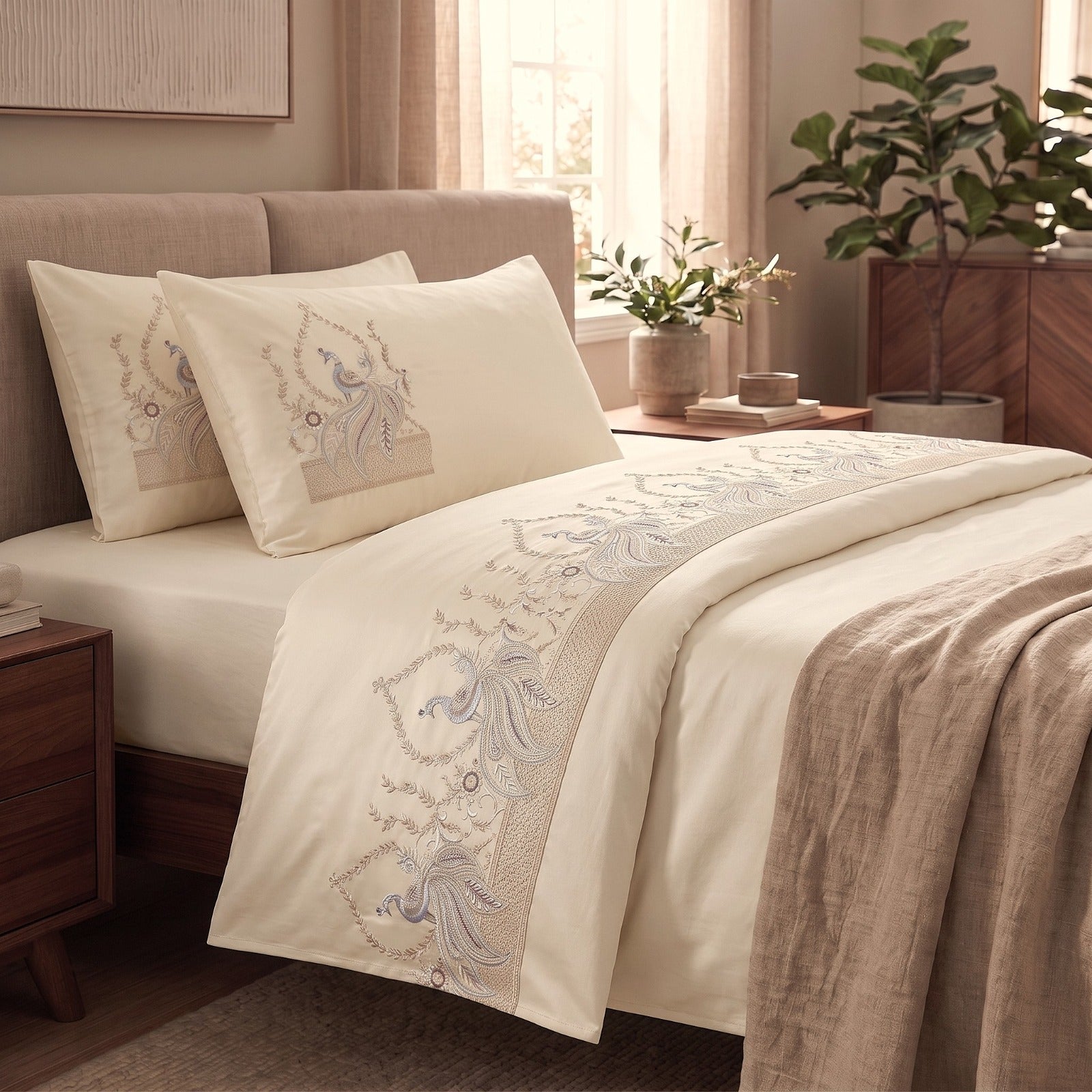 400 TC Pure Cotton Embroidery Bedsheets