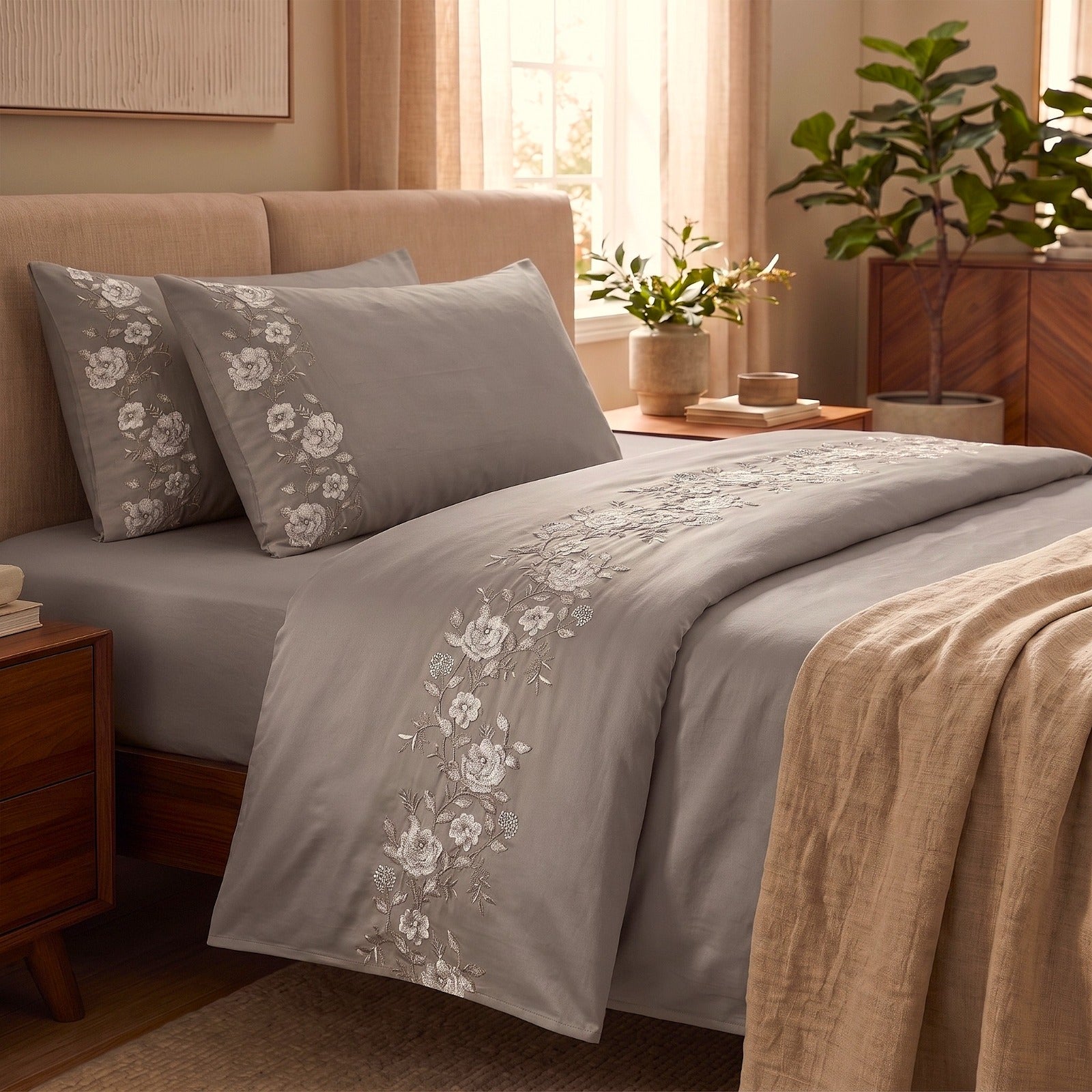 400 TC Pure Cotton Embroidery Bedsheets