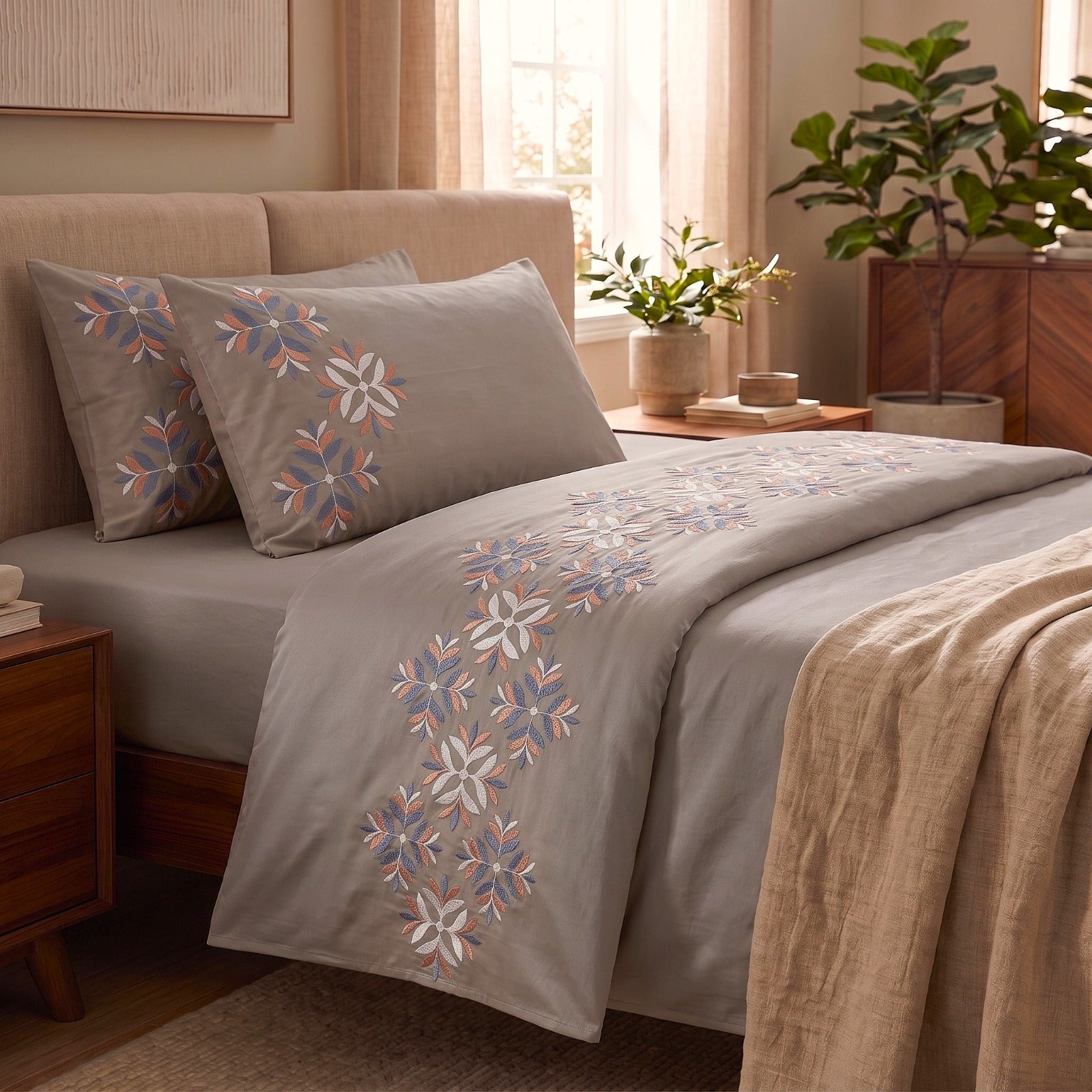 400 TC Pure Cotton Embroidery Bedsheets
