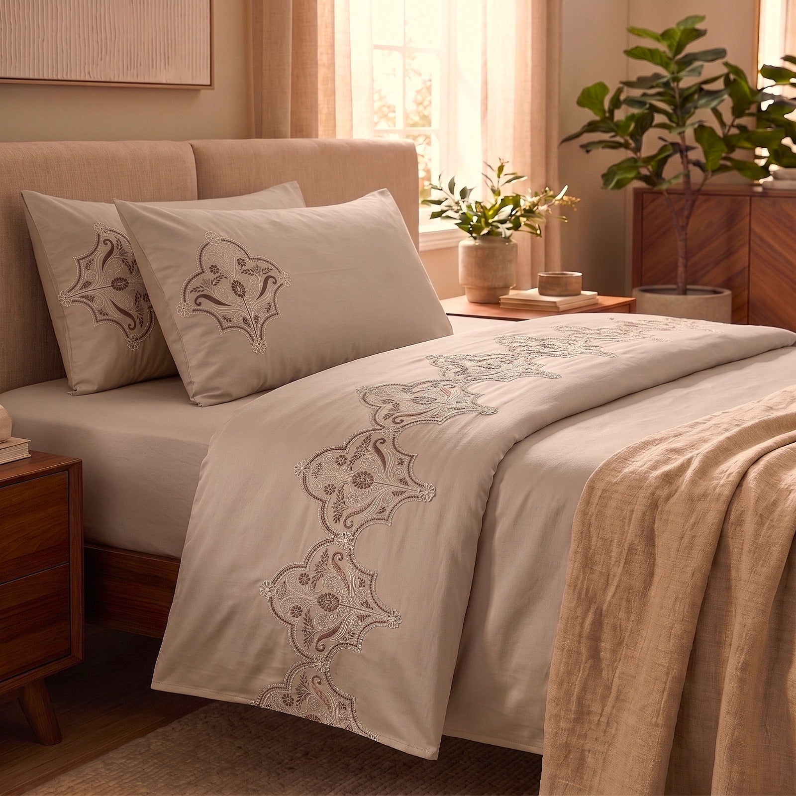 400 TC Pure Cotton Embroidery Bedsheets