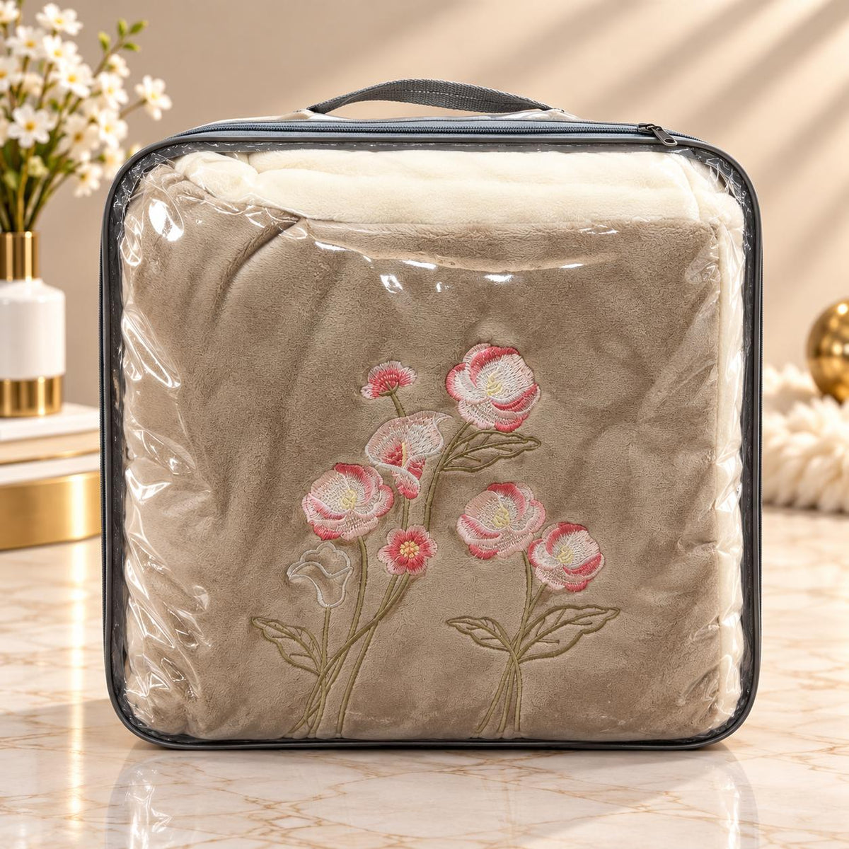 Premium Embroidery Winter Warm Bedsheet Set