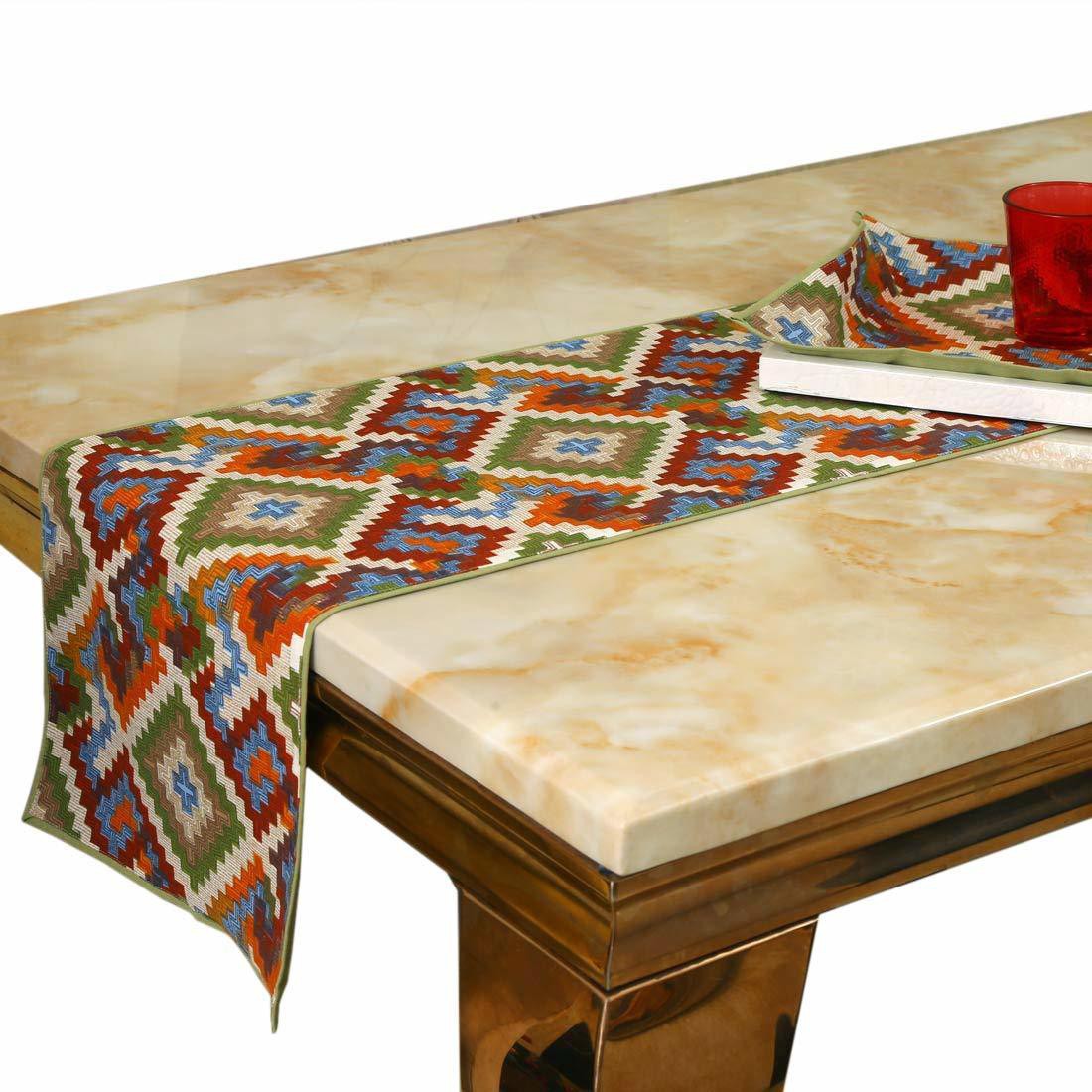 BILBERRY Furnishing By Preeti Grover Multicolor 34.2 cm Table Runner (Cotton)