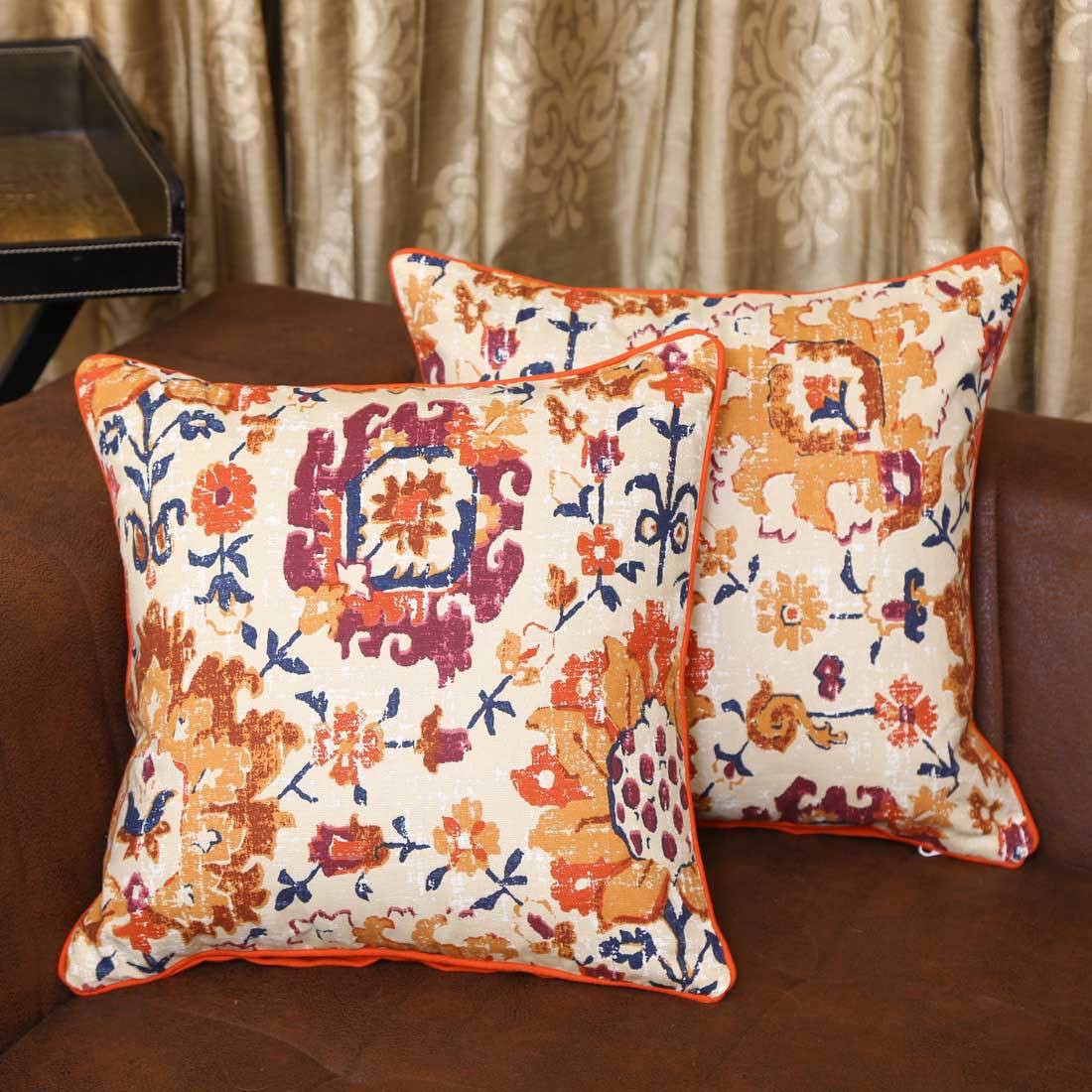  BILBERRY Furnishing Printed Cushions Cover (Pack of 2, 24 cm*24 cm, Multicolor)