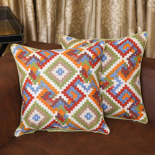  BILBERRY Furnishing Printed Cushions Cover (Pack of 2, 24 cm*24 cm, Multicolor)