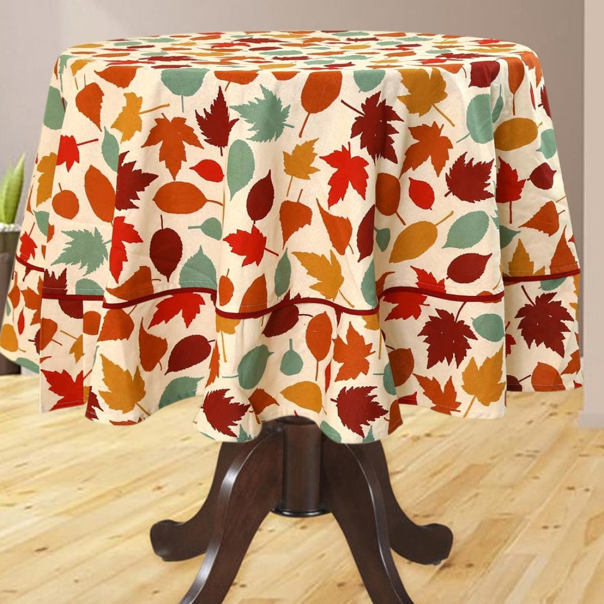 BILBERRY Furnishing By Preeti Grover Printed 6 Seater Table Cover (Maroon, Cotton)