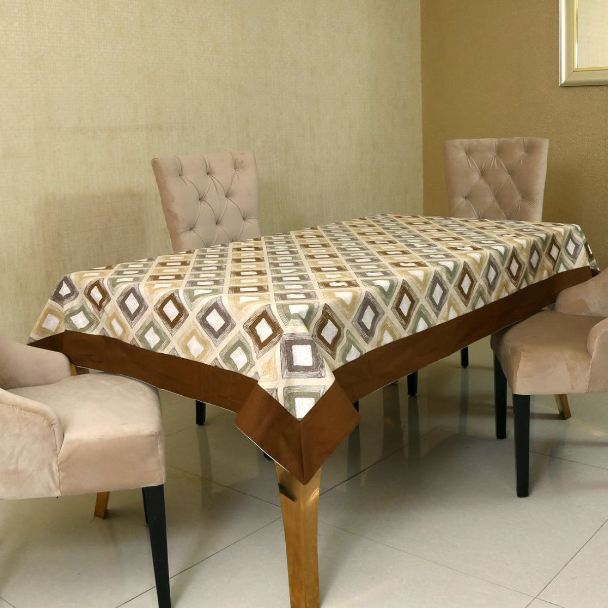 BILBERRY Furnishing By Preeti Grover Graphic 6 Seater Table Cover (Multicolor, Cotton)