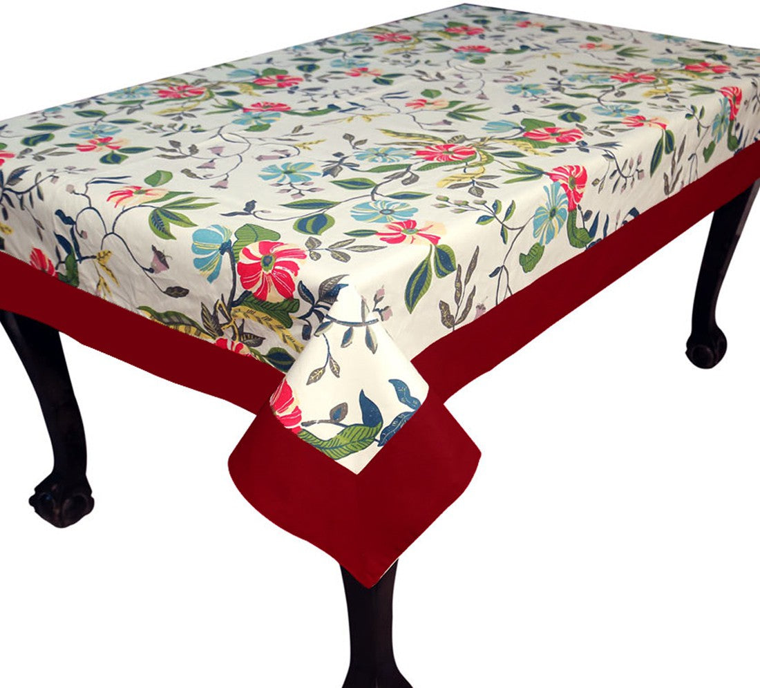  BILBERRY Furnishing Printed 6 Seater Table Cover (Multicolor, Cotton)