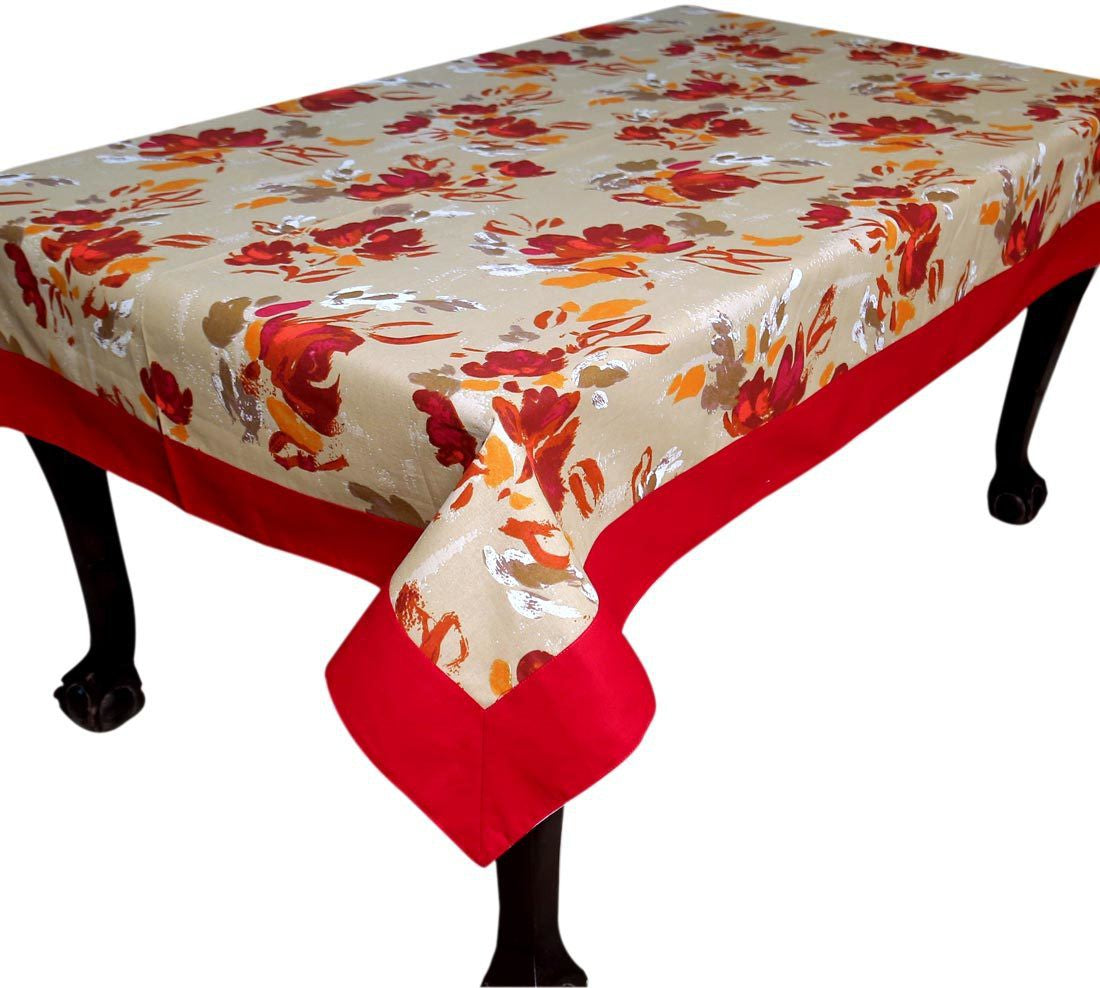  BILBERRY Furnishing Printed 6 Seater Table Cover (Multicolor, Cotton)