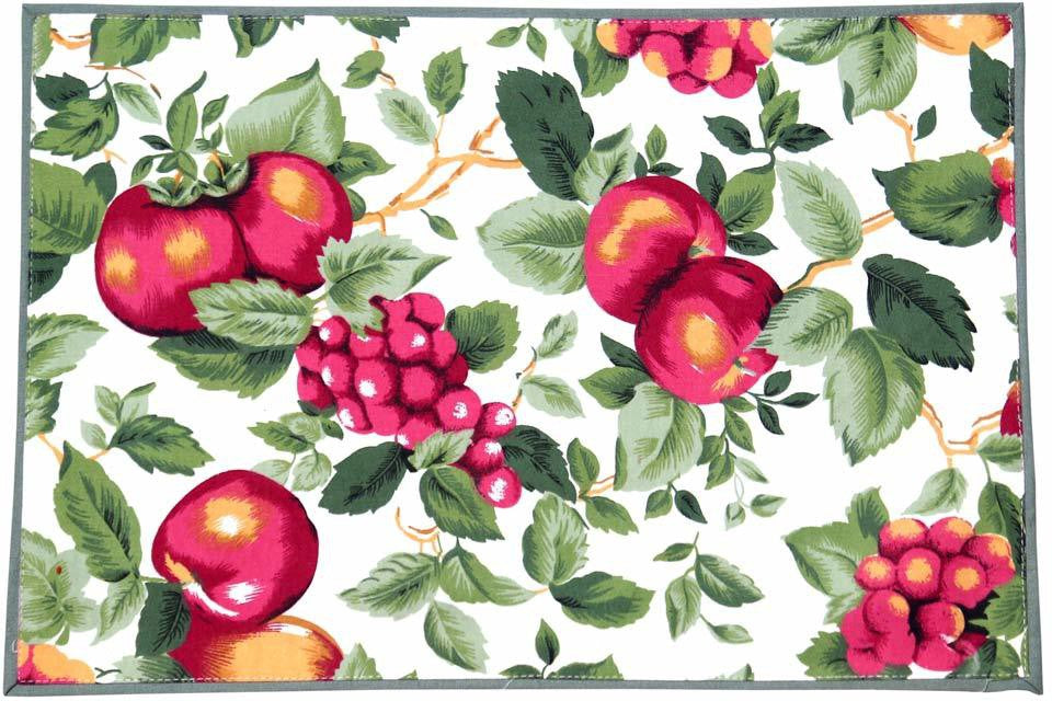 BILBERRY Furnishing By Preeti Grover Square Pack of 3 Table Placemat (Beige, Red, Cotton)