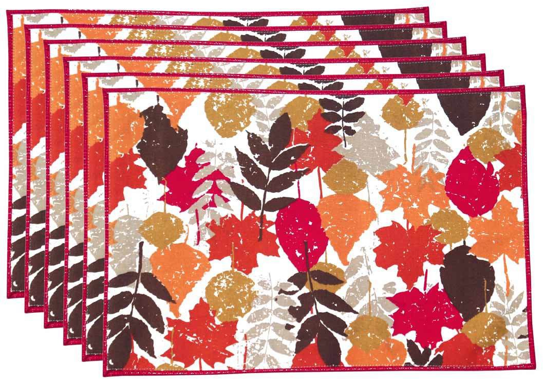 BILBERRY Furnishing By Preeti Grover Rectangular Pack of 6 Table Placemat (Multicolor, Cotton)