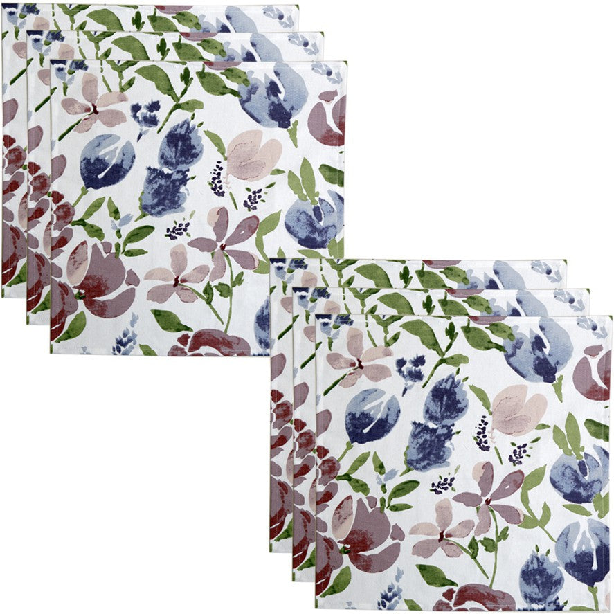 BILBERRY Furnishing By Preeti Grover Table Napkin Cotton(18 * 18 IN), Perfect for Gifting - White&Green (6 Sheets) Beige, Brown Cloth Napkins (6 Sheets)