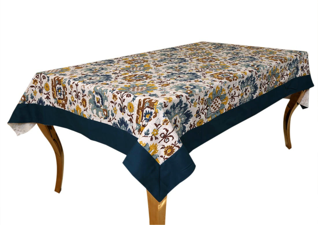  BILBERRY Furnishing Floral 6 Seater Table Cover (Multicolor, Cotton)