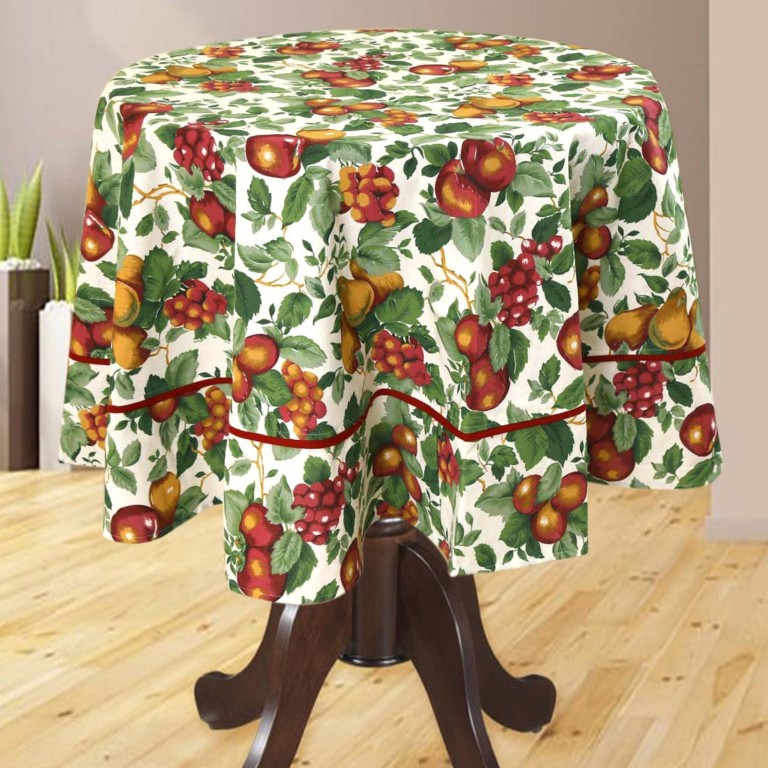  BILBERRY Furnishing Floral 4 Seater Table Cover (Multicolor, Cotton)