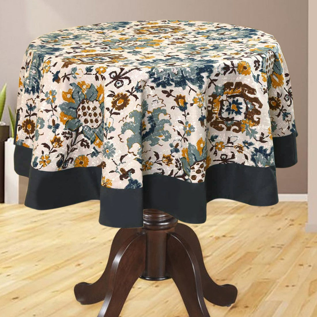  BILBERRY Furnishing Floral 4 Seater Table Cover (Multicolor, Cotton)