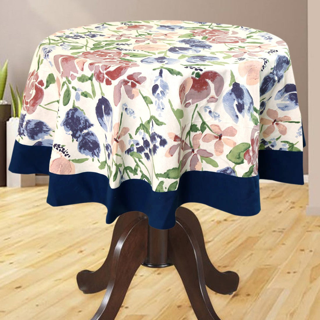  BILBERRY Furnishing Floral 4 Seater Table Cover (Multicolor, Cotton)