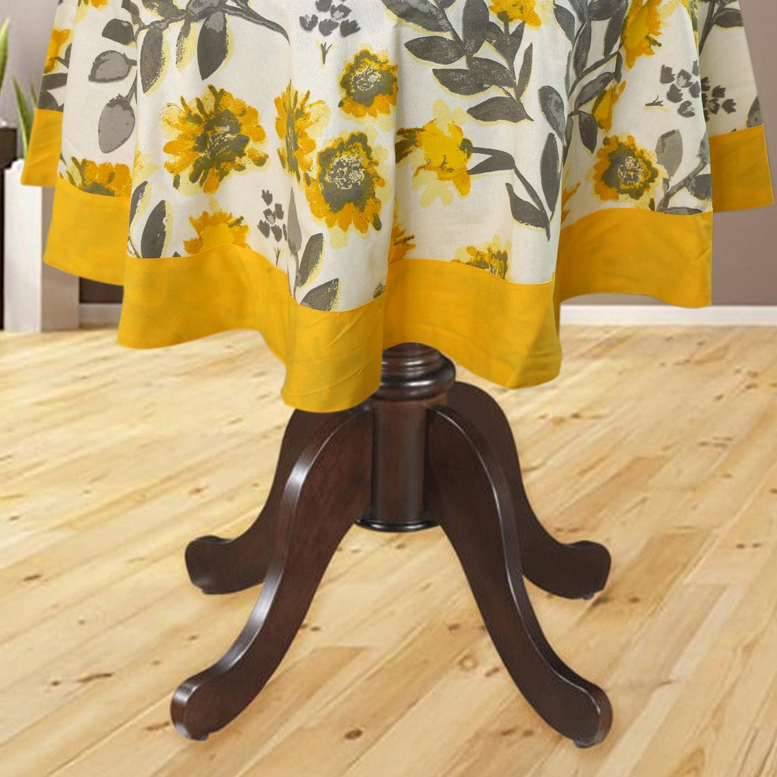  BILBERRY Furnishing Floral 4 Seater Table Cover (Multicolor, Cotton)